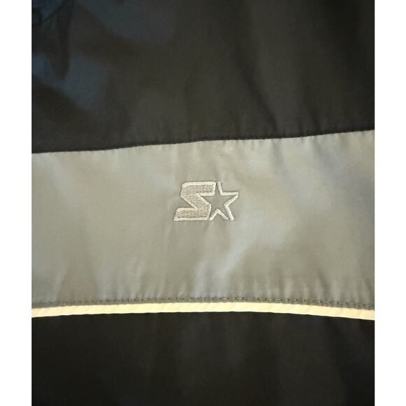 Vtg Starter Windbreaker Track Jacket Men’s Large Black Gray Lightweight Y2K - Picture 5 of 11